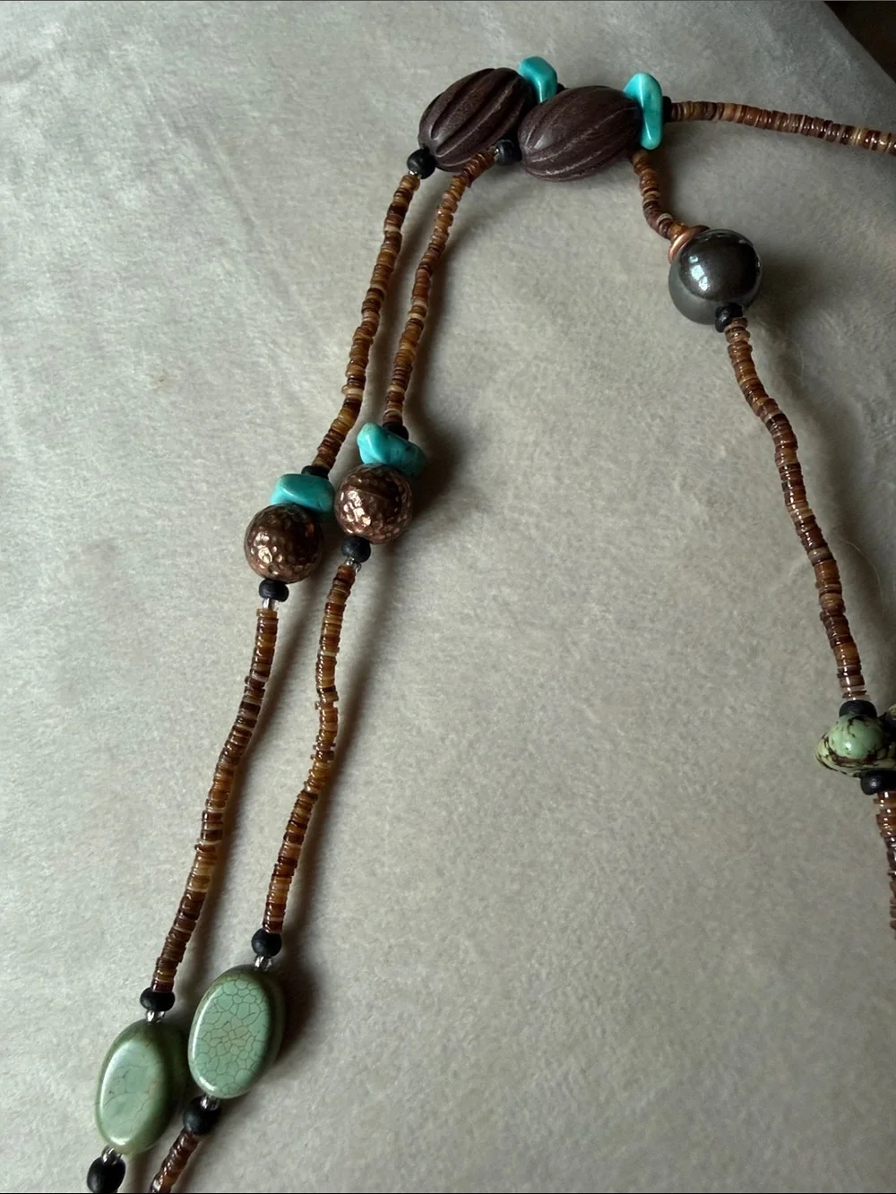 Silpada Brown and Green Layered Bead Necklace